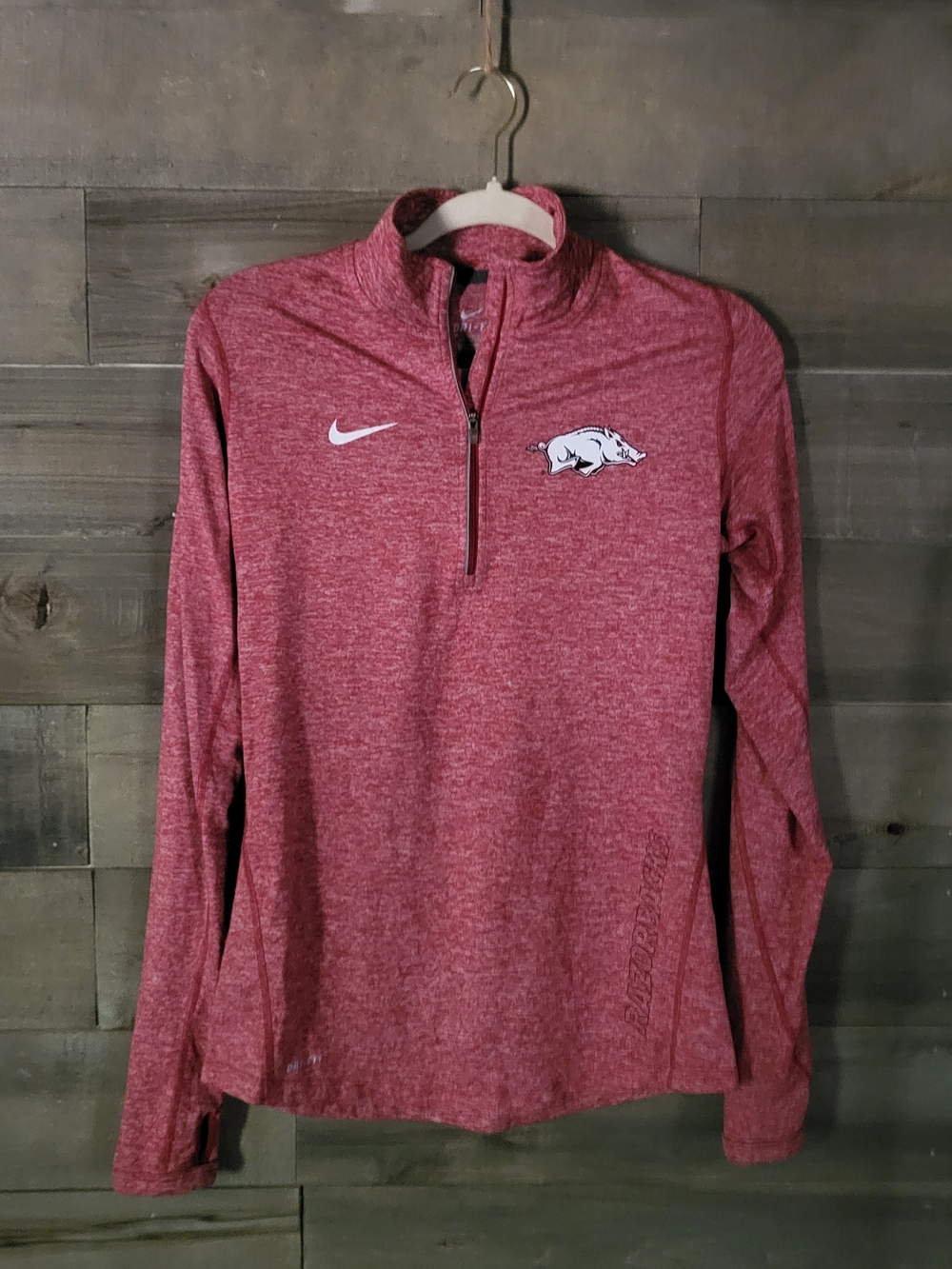 Nike Women's Arkansas Razorbacks Dri FIT 1/4 Zip Pullover College Football Fall